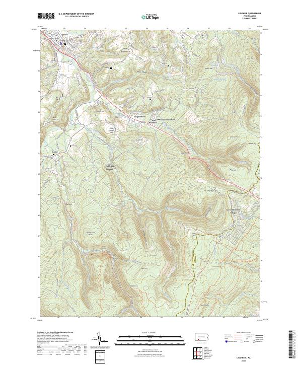 Ligonier, PA — USGS 7.5-minute topo (2023)