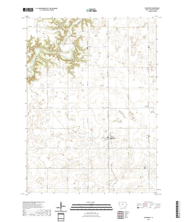 Stanhope, IA — USGS 7.5-minute topo (2022)