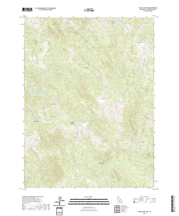 Yager Junction, CA — USGS 7.5-minute topo (2022)