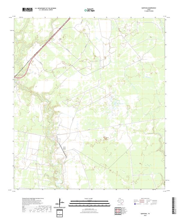 Quintana, TX — USGS 7.5-minute topo (2022)