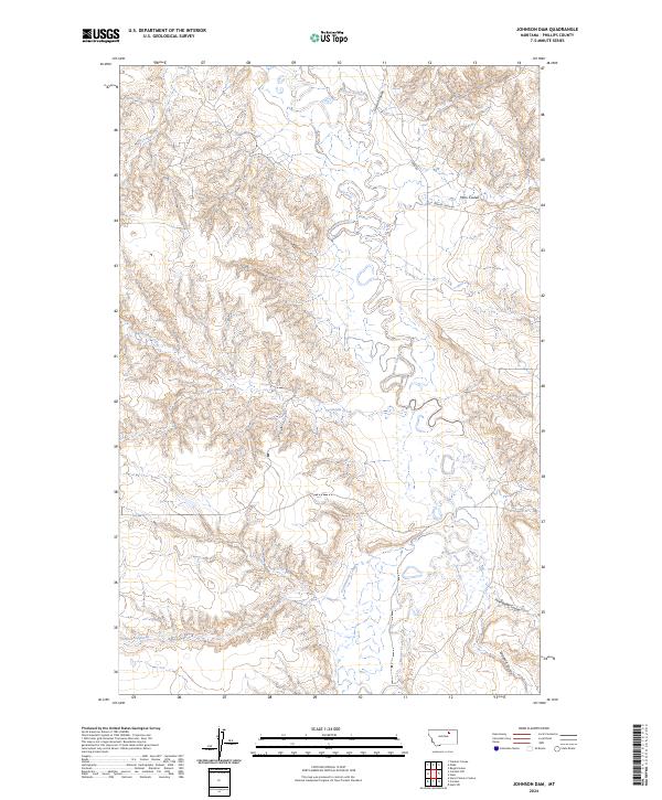 Johnson Dam, MT — USGS 7.5-minute topo (2024)