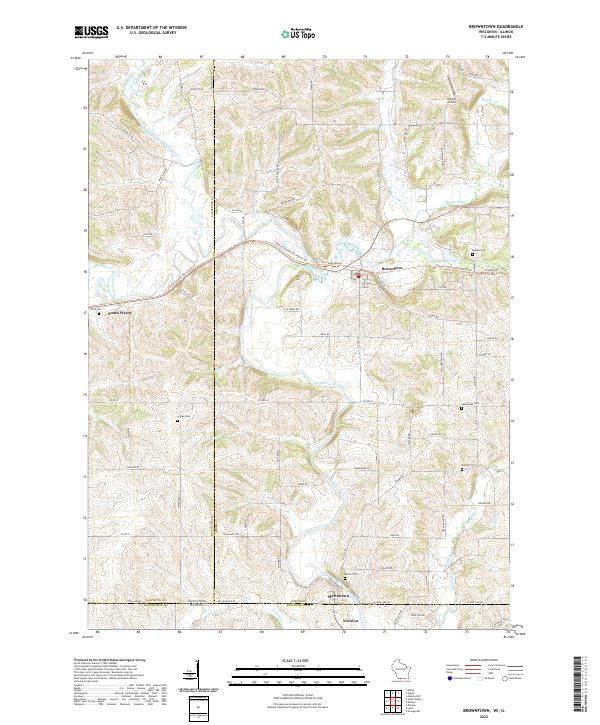 Browntown, WI-IL — USGS 7.5-minute topo (2022)
