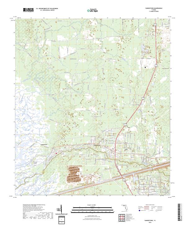 Yankeetown, FL — USGS 7.5-minute topo (2024)