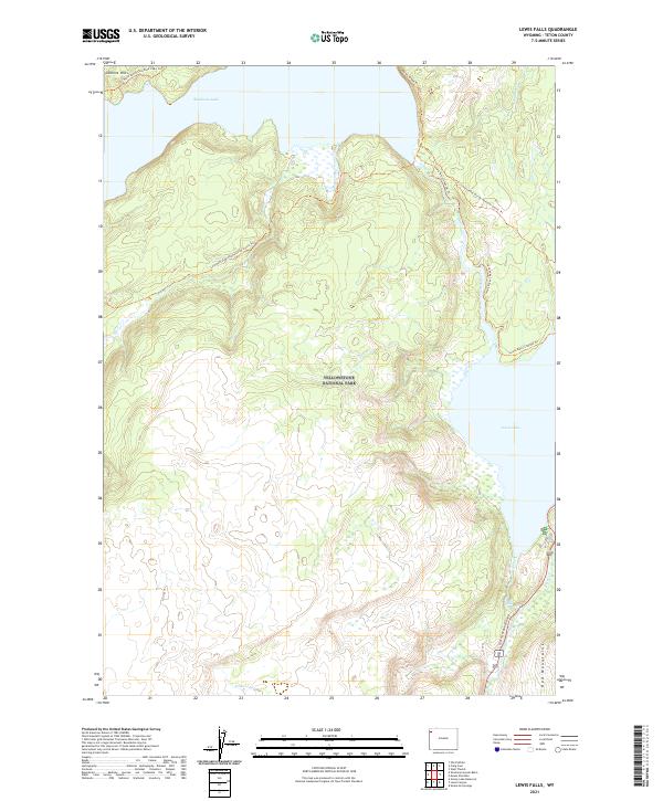 Lewis Falls, WY — USGS 7.5-minute topo (2021)