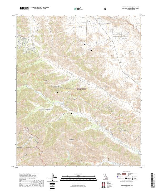 Telegraph Peak, CA — USGS 7.5-minute topo (2021)