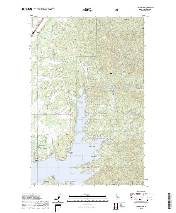 Hayden Lake, ID — USGS 7.5-minute topo (2024)