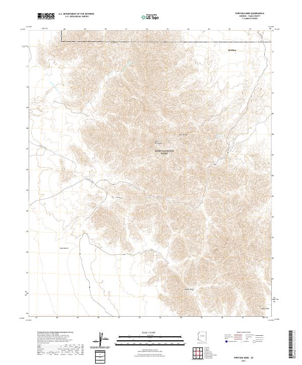 Fortuna Mine, AZ — USGS 7.5-minute topo (2021)