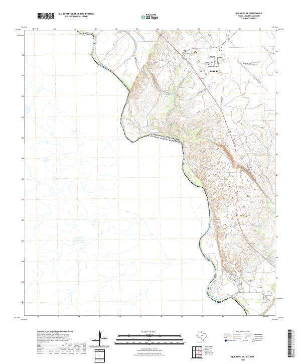 Quemado SE, TX,COA, US — USGS 7.5-minute topo (2022)