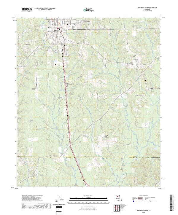 Jonesboro South, LA — USGS 7.5-minute topo (2024)