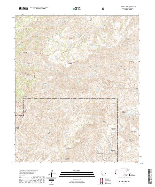 Mitchell Peak, AZ — USGS 7.5-minute topo (2021)