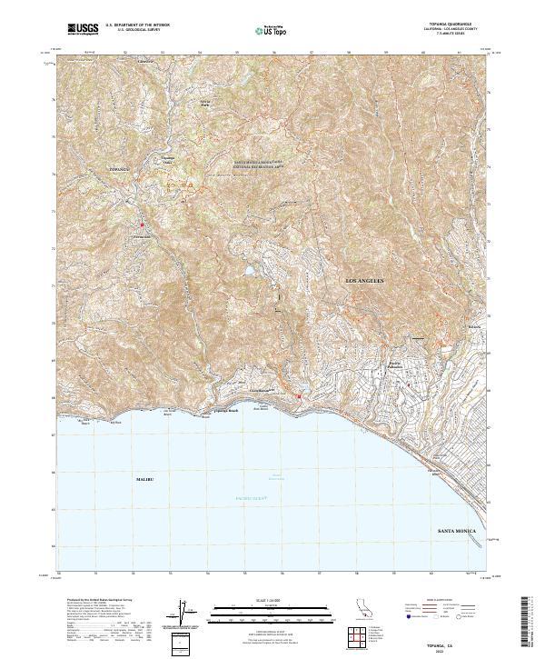 Topanga, CA — USGS 7.5-minute topo (2022)