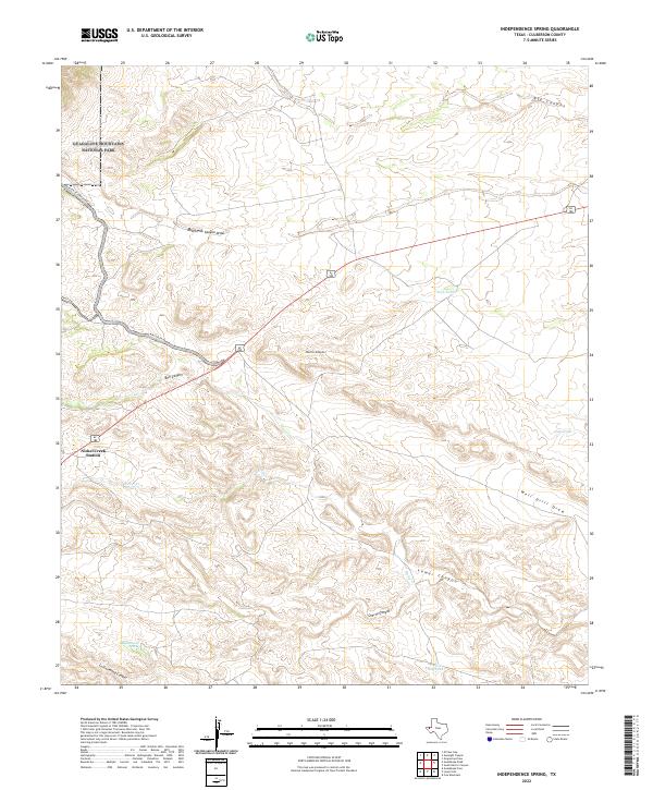 Independence Spring, TX — USGS 7.5-minute topo (2022)