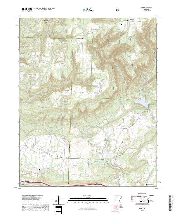 Hunt, AR — USGS 7.5-minute topo (2024)