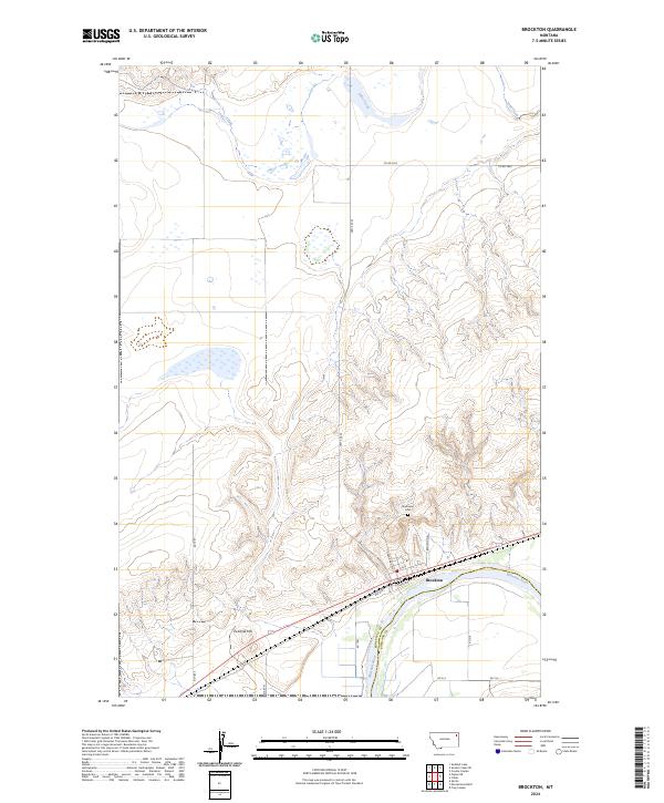 Brockton, MT — USGS 7.5-minute topo (2024)
