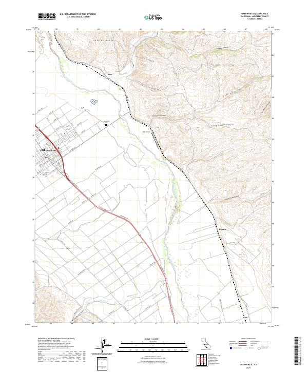 Greenfield, CA — USGS 7.5-minute topo (2021)
