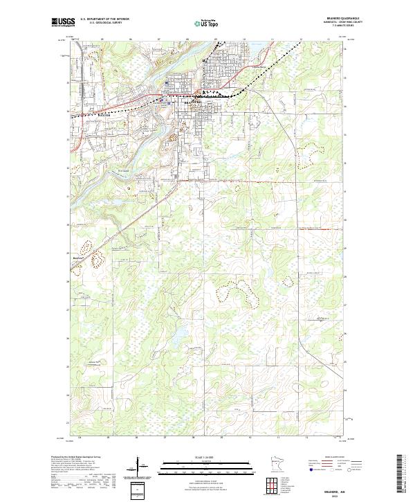 Brainerd, MN — USGS 7.5-minute topo (2022)