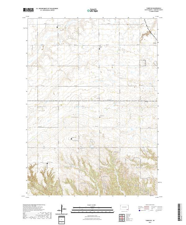Tabor NE, SD — USGS 7.5-minute topo (2021)
