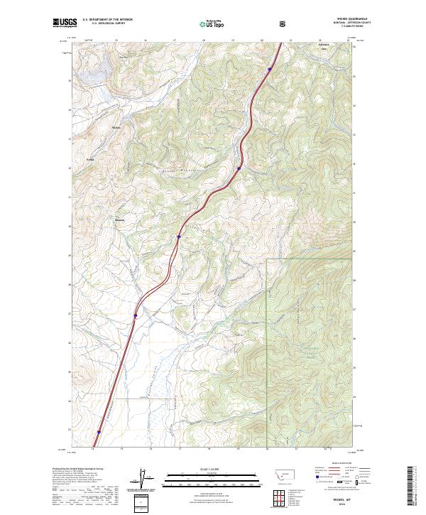 Wickes, MT — USGS 7.5-minute topo (2024)