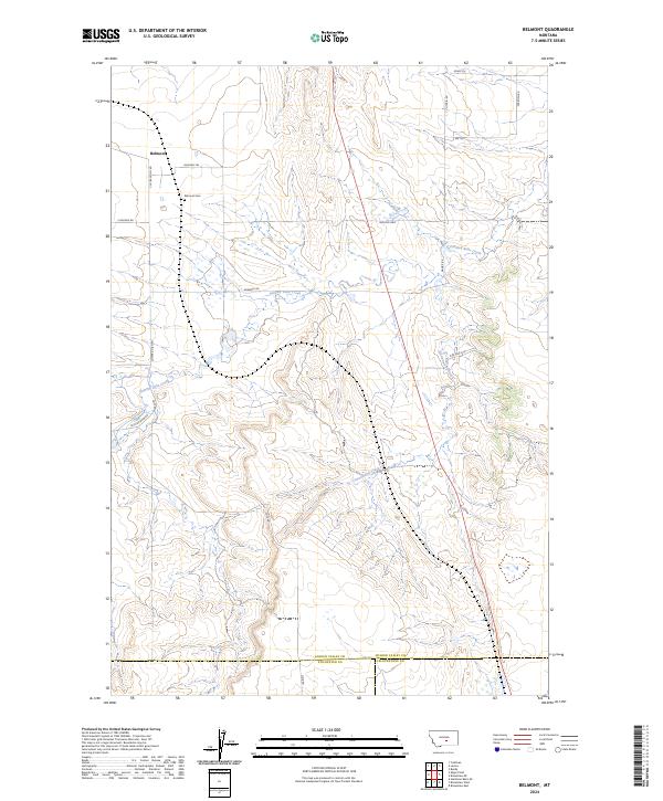 Belmont, MT — USGS 7.5-minute topo (2024)