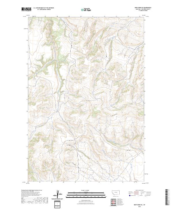 Deep Creek SE, MT — USGS 7.5-minute topo (2024)