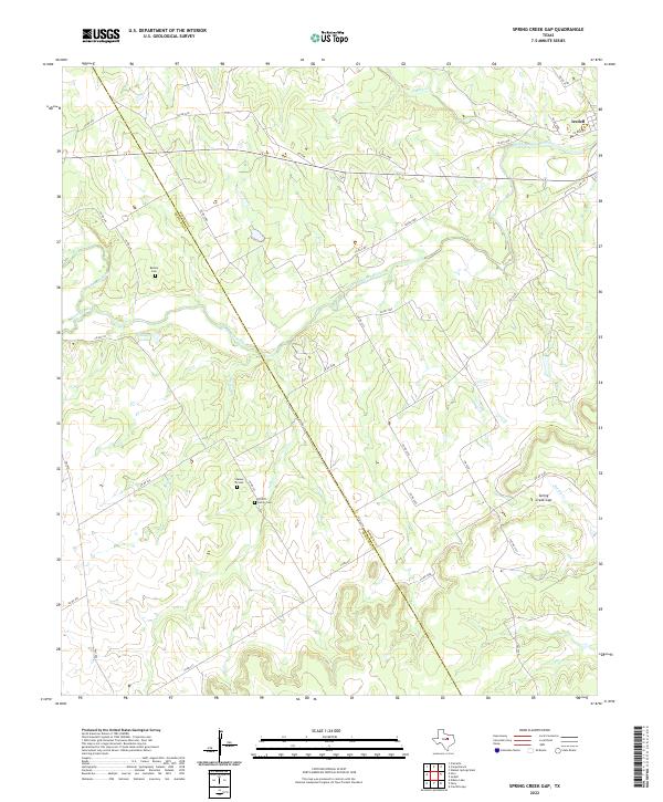 Spring Creek Gap, TX — USGS 7.5-minute topo (2022)