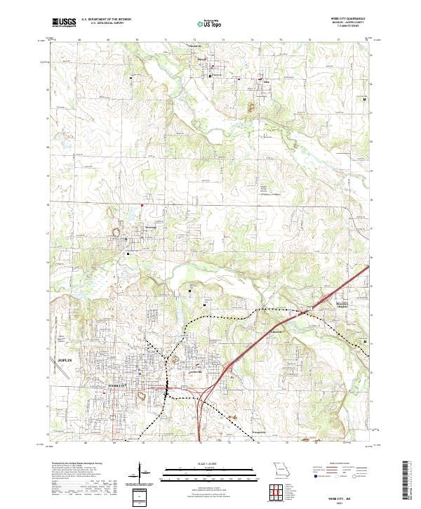 Webb City, MO — USGS 7.5-minute topo (2021)