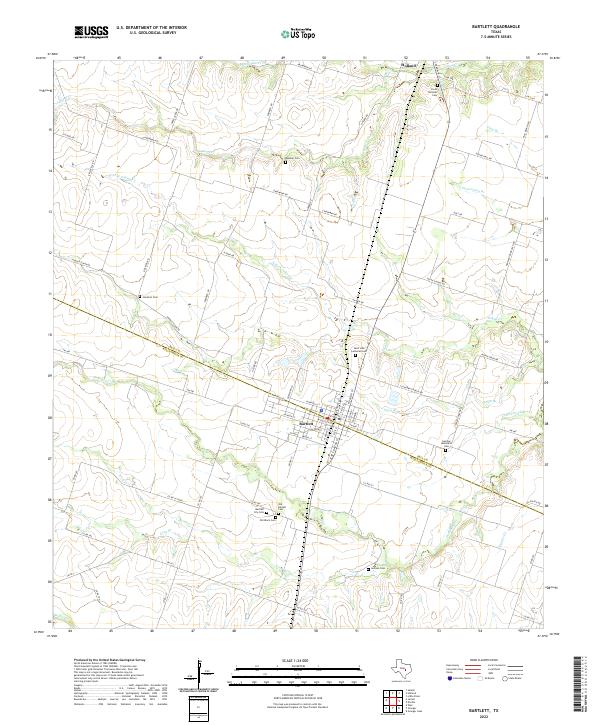 Bartlett, TX — USGS 7.5-minute topo (2022)