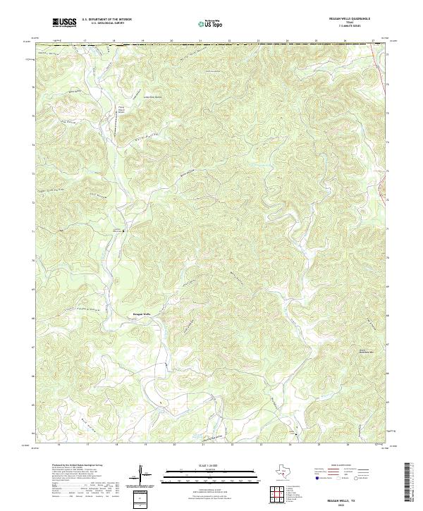 Reagan Wells, TX — USGS 7.5-minute topo (2022)