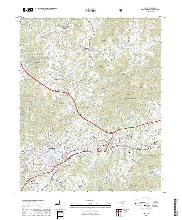Clyde, NC — USGS 7.5-minute topo (2022)