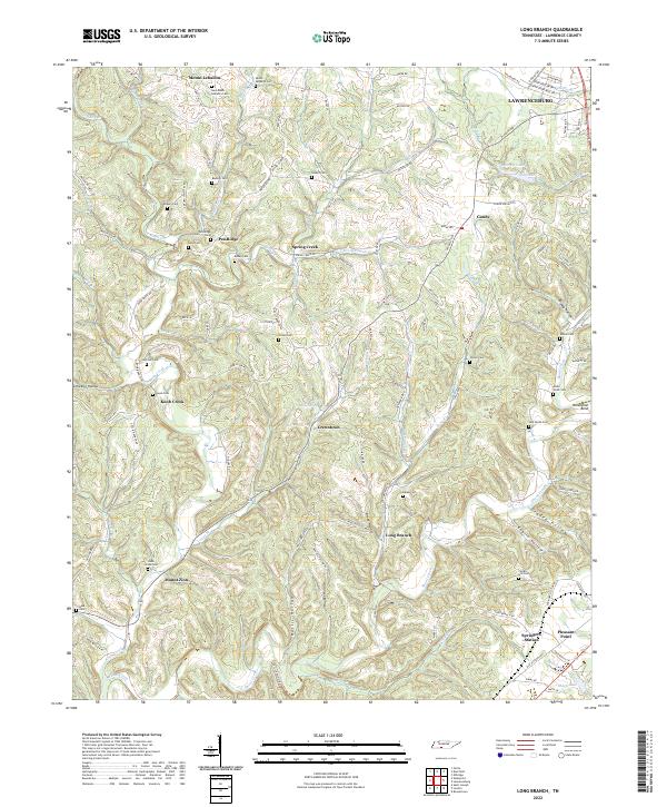 Long Branch, TN — USGS 7.5-minute topo (2022)