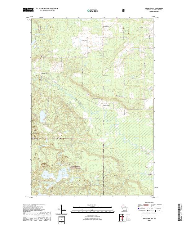 Grandview NW, WI — USGS 7.5-minute topo (2022)