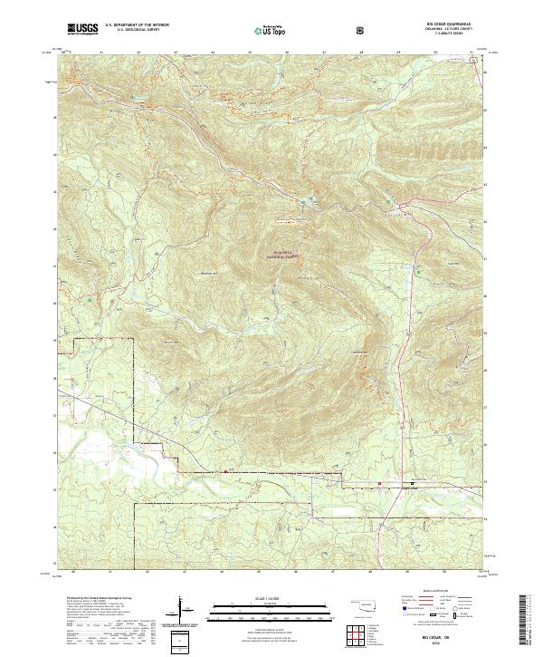 Big Cedar, OK — USGS 7.5-minute topo (2022)