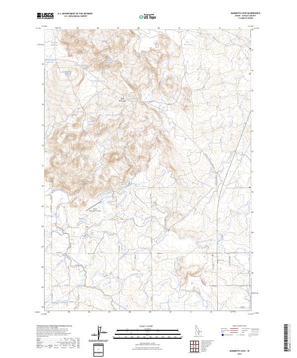 Mammoth Cave, ID — USGS 7.5-minute topo (2023)