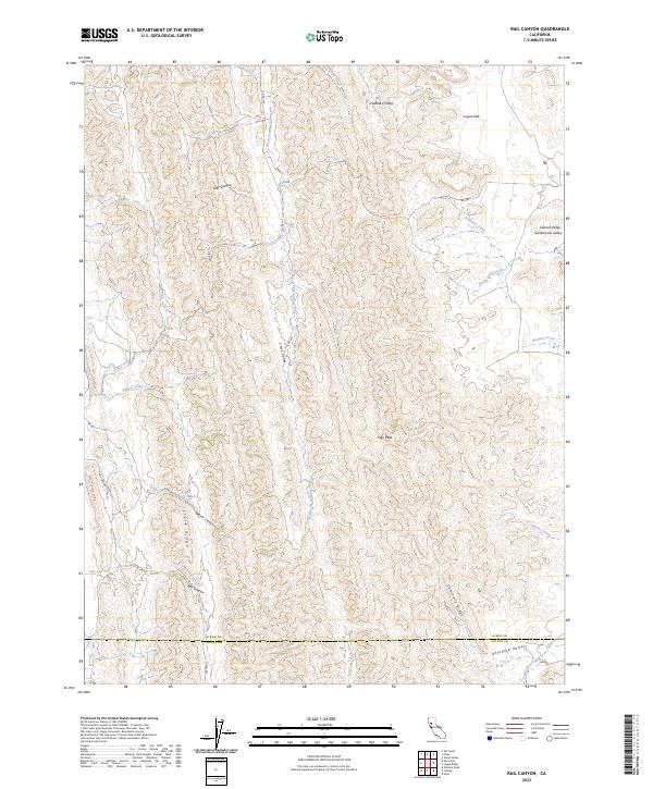 Rail Canyon, CA — USGS 7.5-minute topo (2023)