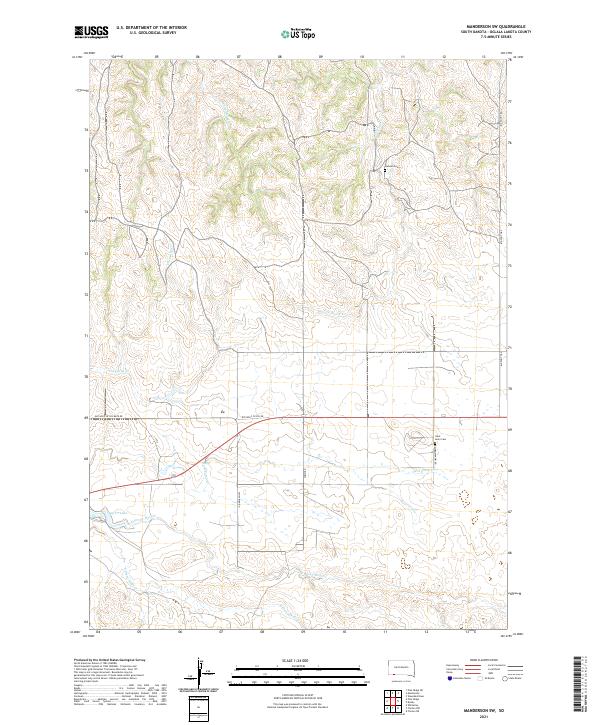 Manderson SW, SD — USGS 7.5-minute topo (2021)
