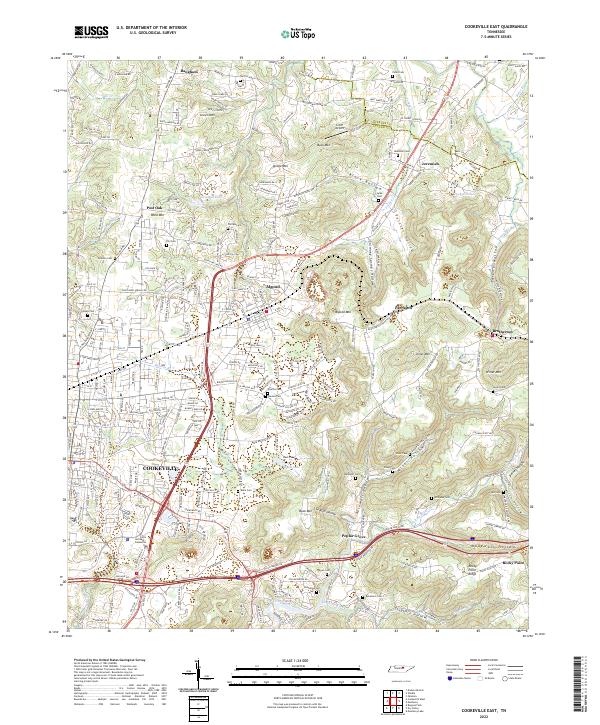 Cookeville East, TN — USGS 7.5-minute topo (2022)