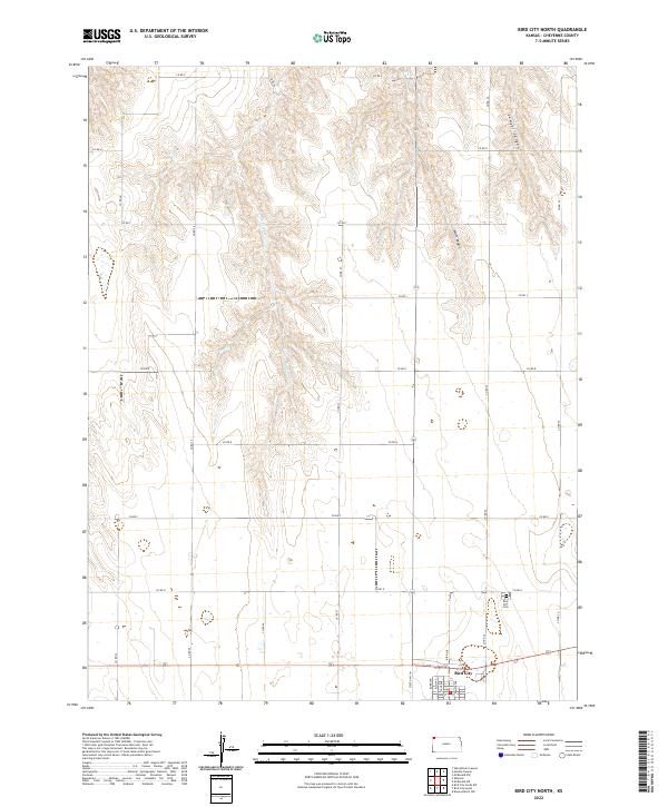 Bird City North, KS — USGS 7.5-minute topo (2022)