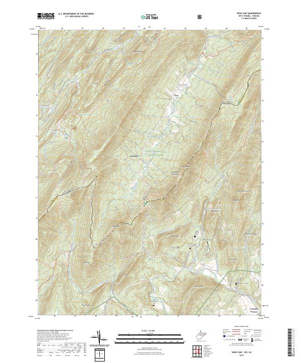 Wolf Gap, WV-VA — USGS 7.5-minute topo (2023)