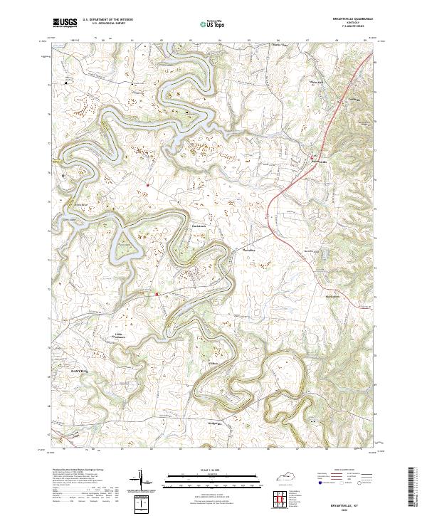 Bryantsville, KY — USGS 7.5-minute topo (2022)