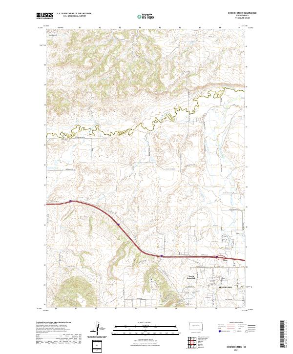 Chicken Creek, SD — USGS 7.5-minute topo (2021)