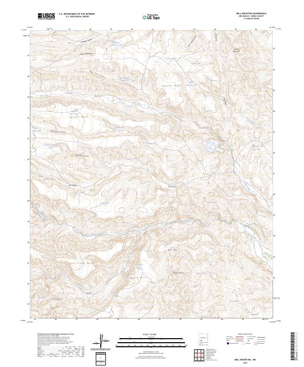 Bell Mountain, NM — USGS 7.5-minute topo (2023)
