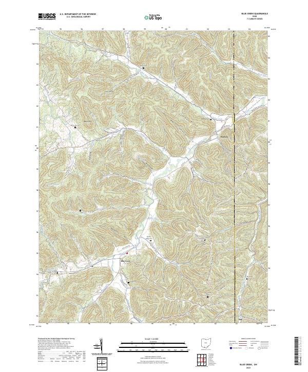 Blue Creek, OH — USGS 7.5-minute topo (2023)