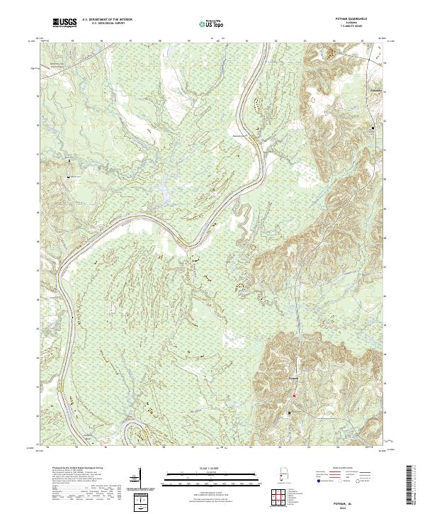 Putnam, AL — USGS 7.5-minute topo (2024)