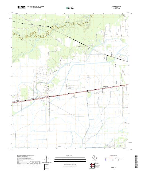 China, TX — USGS 7.5-minute topo (2022)