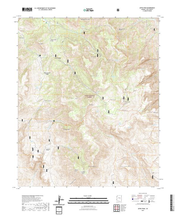 Aztec Peak, AZ — USGS 7.5-minute topo (2021)