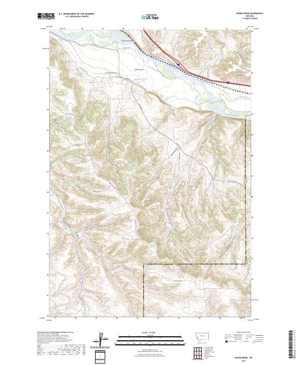 Shane Ridge, MT — USGS 7.5-minute topo (2024)