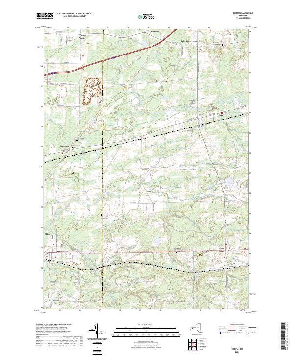 Corfu, NY — USGS 7.5-minute topo (2023)