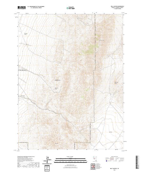 Bell Canyon, NV — USGS 7.5-minute topo (2021)