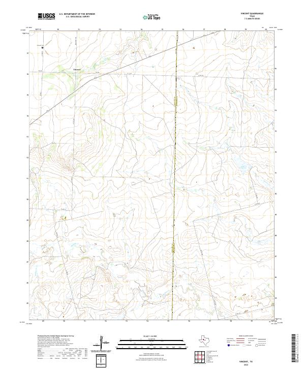Vincent, TX — USGS 7.5-minute topo (2022)