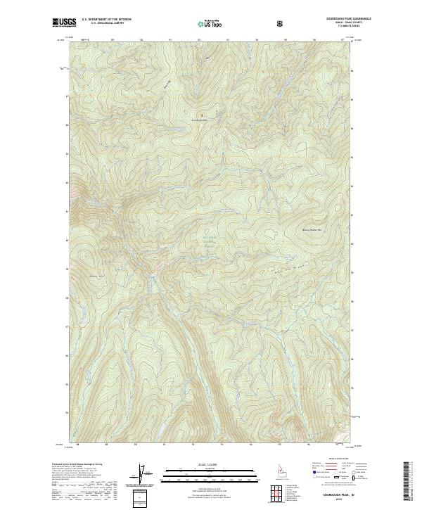 Sourdough Peak, ID — USGS 7.5-minute topo (2024)